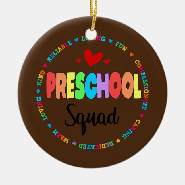 Preschool Squad Teacher zurück zur Schule Keramik Ornament (Vorne)