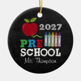 Preschool Teacher 2027 Gift Name Ornament