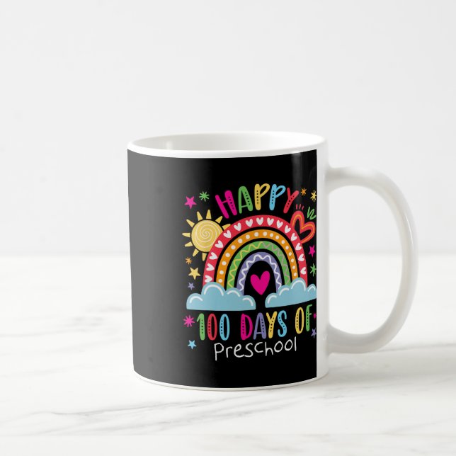 Preschool Teacher Girls Kids Rainbow 100 Days Of S Kaffeetasse (Rechts)