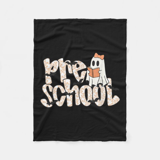 Preschool Teacher Halloween Ghost Teacher Reading  Fleecedecke (Vorderseite)