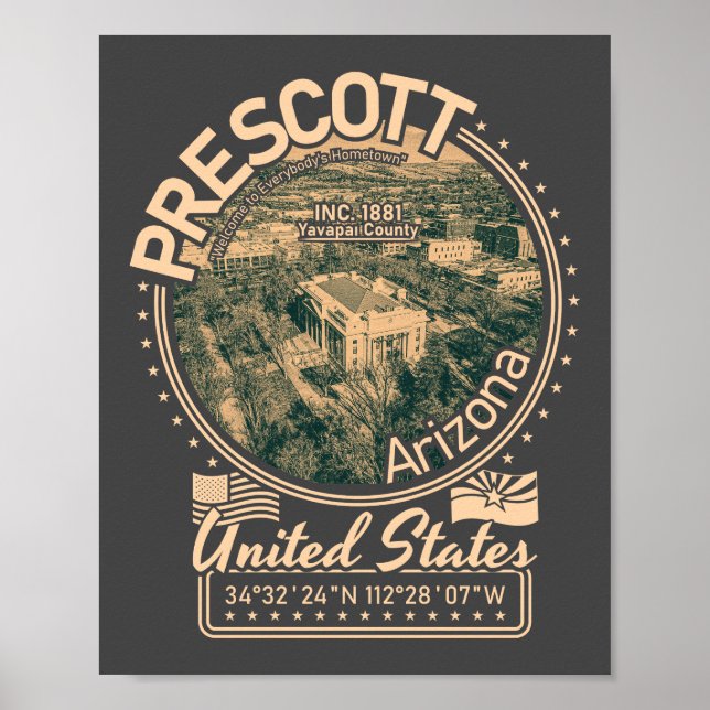 PRESCOTT ARIZONA - PRESCOTT COURTHOUSE SQUARE POSTER (Vorne)