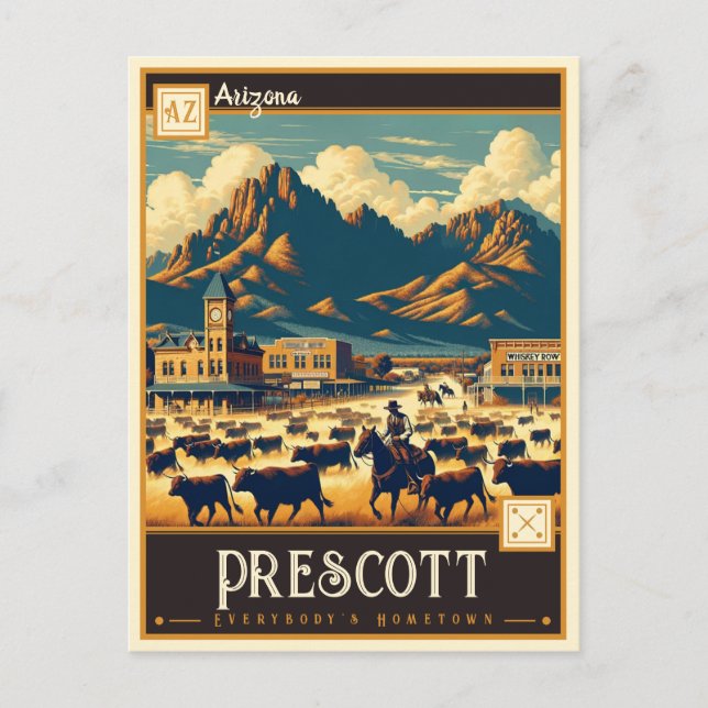 Prescott, Arizona | VINTAG Postkarte (Vorderseite)