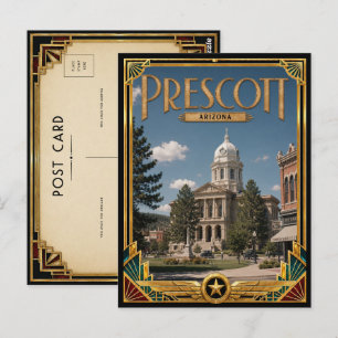 Prescott Arizona Vintage Art Deco Golden Age Postkarte