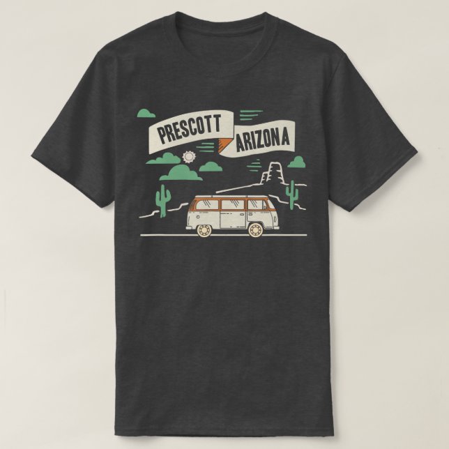 Prescott Arizona Vintages Retro-WüstenSouvenir T-Shirt (Design vorne)