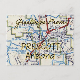 Prescott AZ Vintage Karte