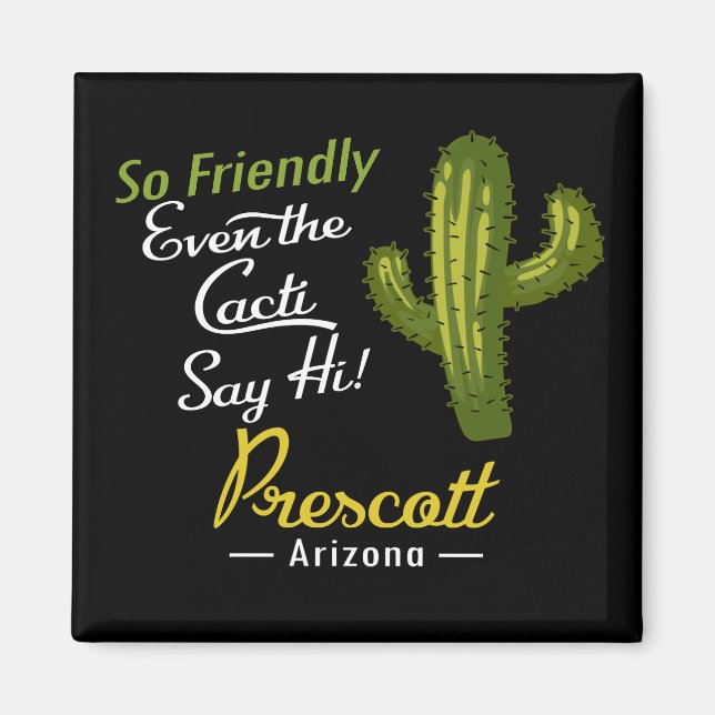 Prescott Cactus Funny Retro Magnet (Vorne)