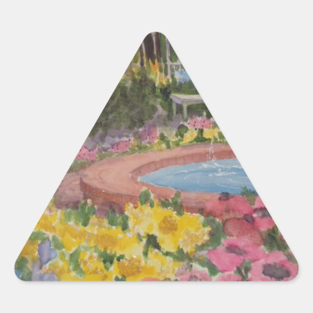 Prescott Park Garden Poppies Portsmouth NH Dreieckiger Aufkleber (Vorderseite)