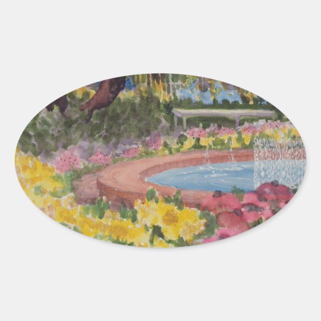 Prescott Park Garden Poppies Portsmouth NH Ovaler Aufkleber (Vorderseite)