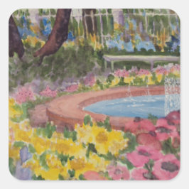 Prescott Park Garden Poppies Portsmouth NH Quadratischer Aufkleber