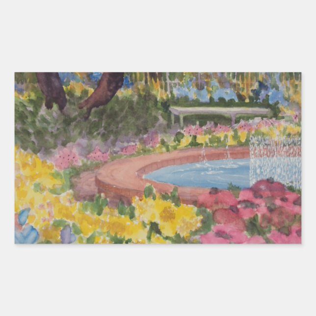 Prescott Park Garden Poppies Portsmouth NH Rechteckiger Aufkleber (Vorderseite)