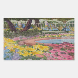 Prescott Park Garden Poppies Portsmouth NH Rechteckiger Aufkleber