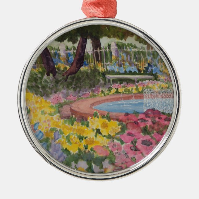 Prescott Park Garden Poppies Portsmouth NH Silbernes Ornament (Vorne)