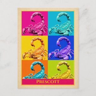 Prescott Postkarte Arizona Skorpion Vintage