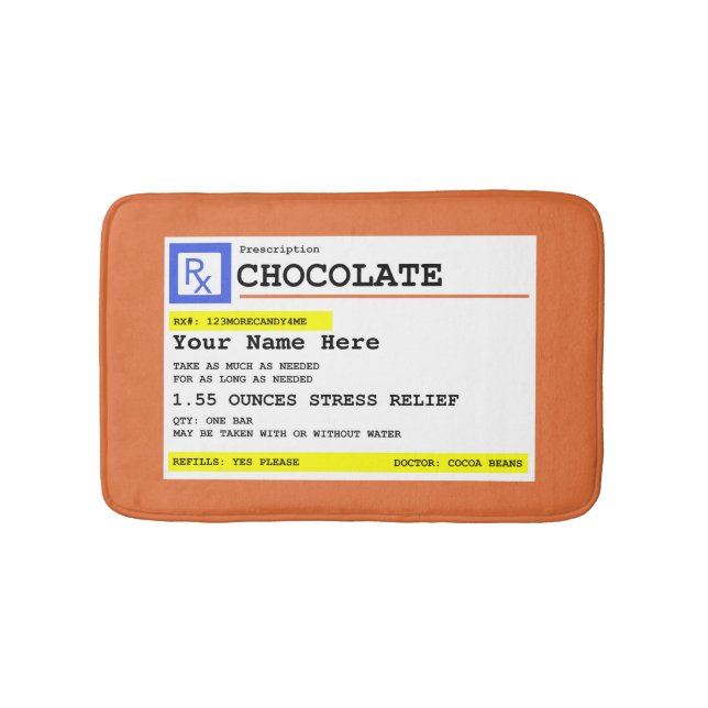 Prescription Chocolate Personalized   Badematte (Vorderseite)