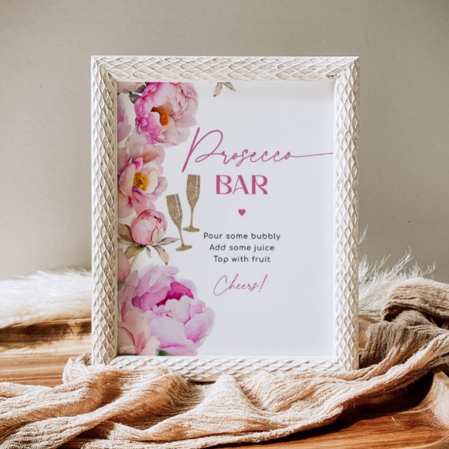 Presecco Bar hellrosa Pfirsiche Mimosa Bar Poster (Von Creator hochgeladen)