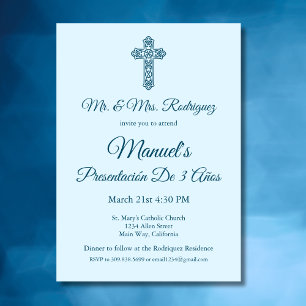 Presentación 3 Años Blue Mexiko 3 Jahre Geburtstag Einladung