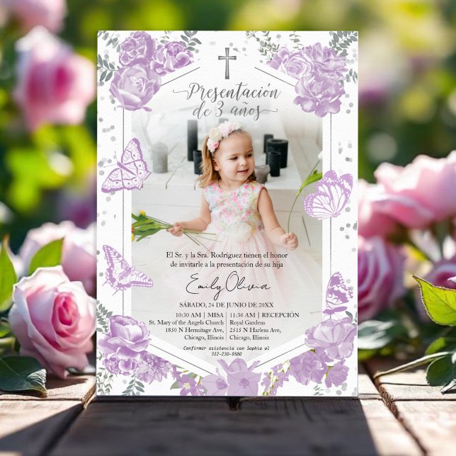 Presentación 3 años Foto Einladung Butterfly (Von Creator hochgeladen)