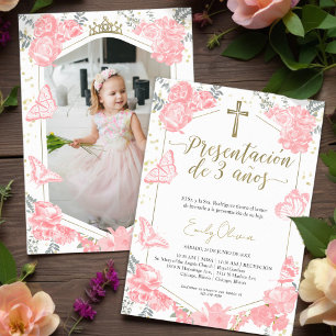 Presentación 3 años Foto Einladung Butterfly