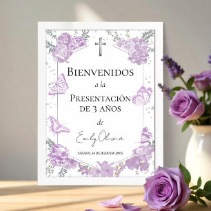 Presentación 3 años Welcome Sign Butterflys Poster