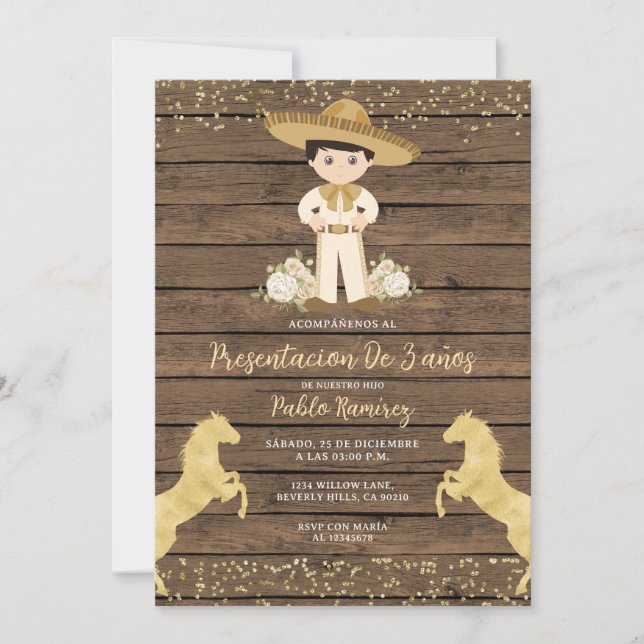 Presentación de tres años invitación niño Birthday Einladung (Vorderseite)