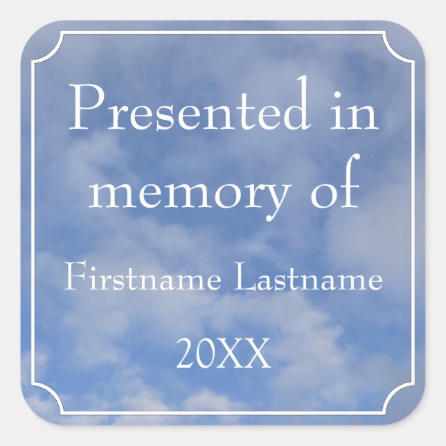 Presented in Memory of Template Square Sticker (Vorderseite)