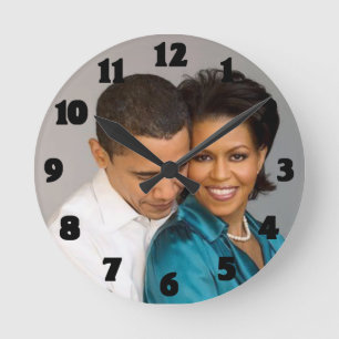PRESIDENT AND MRS. OBAMA-CLOCK RUNDE WANDUHR