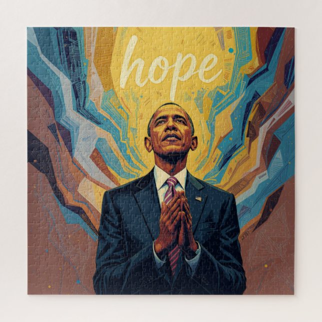 President Barack Obama and the Message of Hope Met Puzzle (Vertikal)