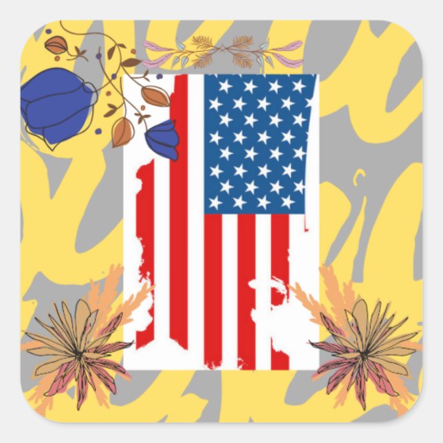 President day of America Quadratischer Aufkleber (Vorderseite)