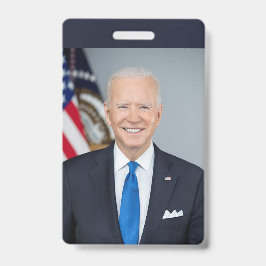 President Joe Biden White House Portrait   Badge Ausweis