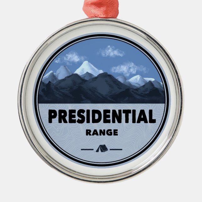 Presidential Range New Hampshire Camping Ornament Aus Metall (Vorne)