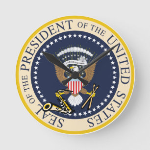Presidential Seal : Wall Clock Runde Wanduhr