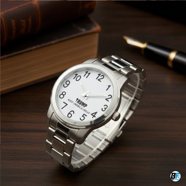 Presidenz Donald Trump Behielt Amerika große Flagg Armbanduhr (Von Creator hochgeladen)