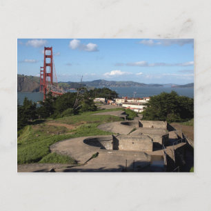 Presidio Gun Turrets und die Golden Gate Bridge in Postkarte