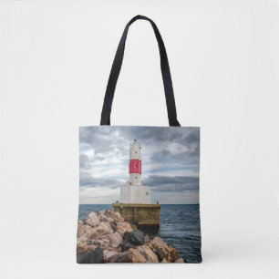 Presque Insel-Hafen-Wellenbrecher-Leuchtturm