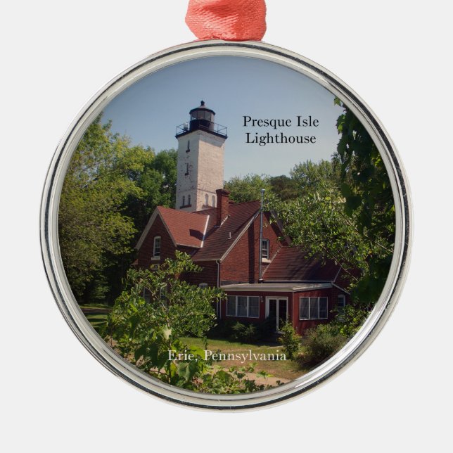Presque Isle Lighthouse Erie Ornament Aus Metall (Vorne)