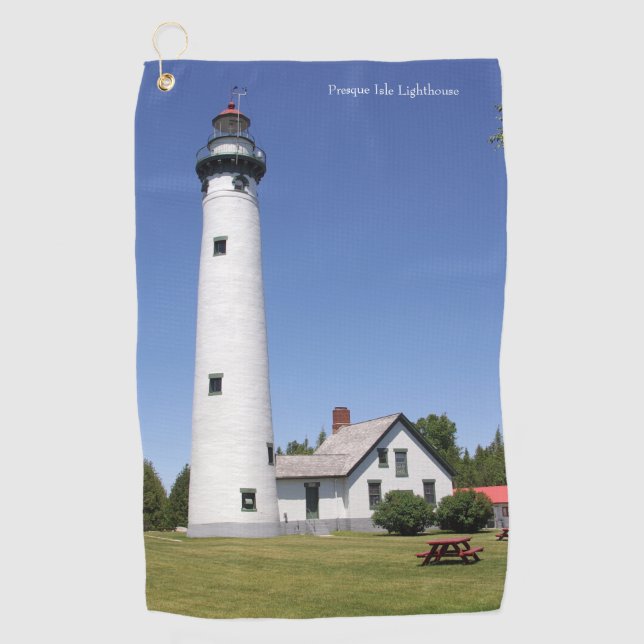 Presque Isle Lighthouse Golfhandtuch (Vorderseite)