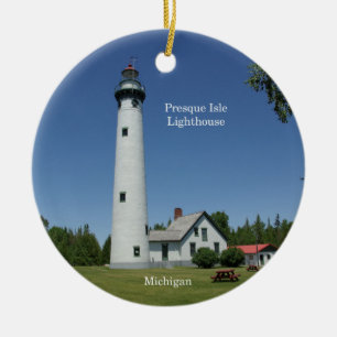 Presque Isle Lighthouse-Ornament Keramik Ornament