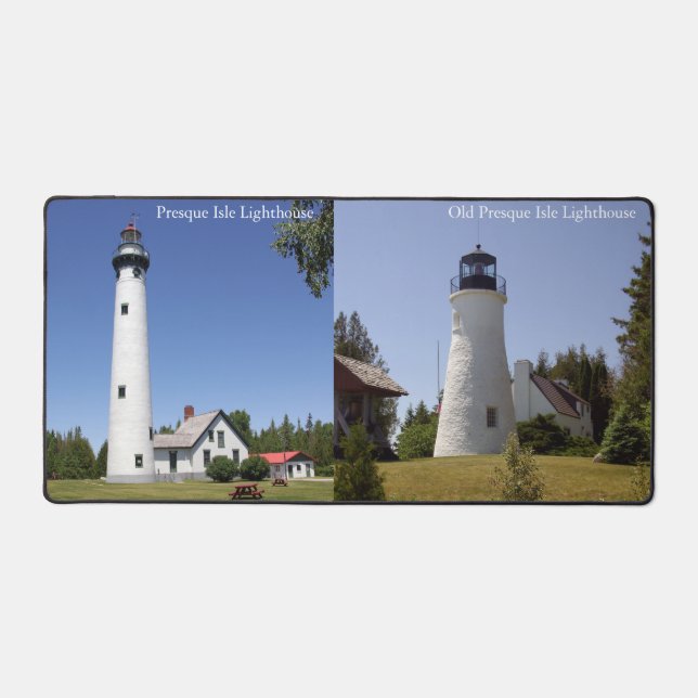 Presque Isle Lighthouses Schreibtischmatte (Vorderseite)
