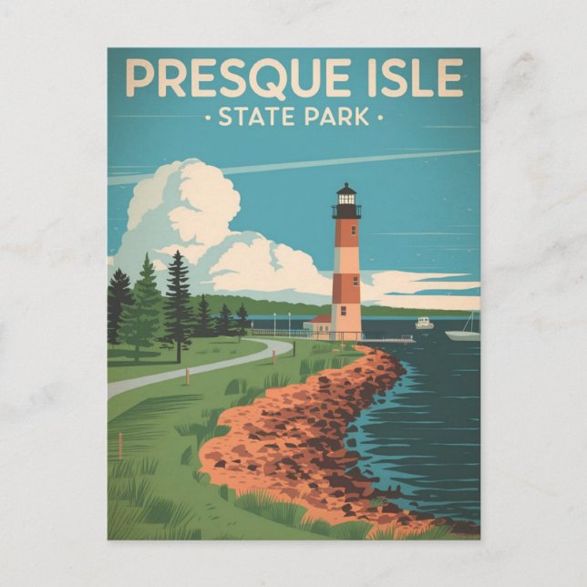 Presque Isle Staat Park Postkarte (Vorderseite)