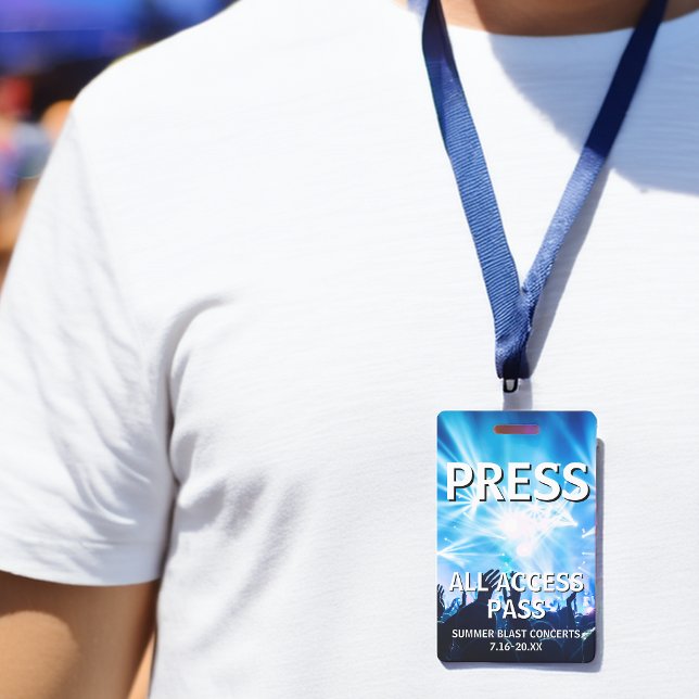 PRESS All Access Pass Konzertveranstaltung Ausweis (PRESS All Access Pass Concert Event Badge)