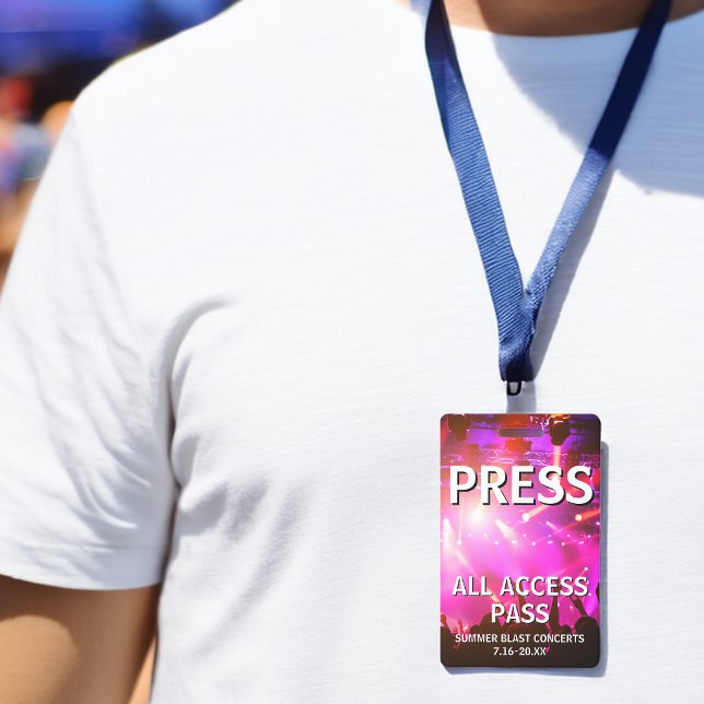 PRESS All Access Pass Konzertveranstaltung Ausweis (PRESS All Access Pass Concert Event Badge)