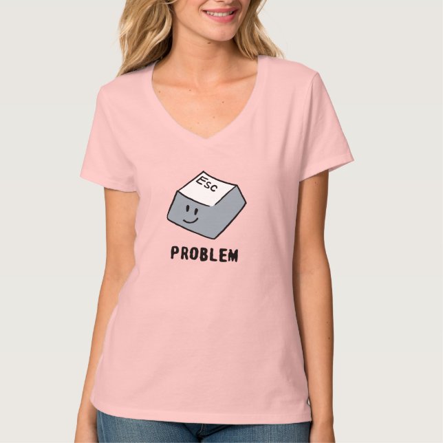 Press Esc to Escape Life Problems Funny Minimal  T-Shirt (Vorderseite)