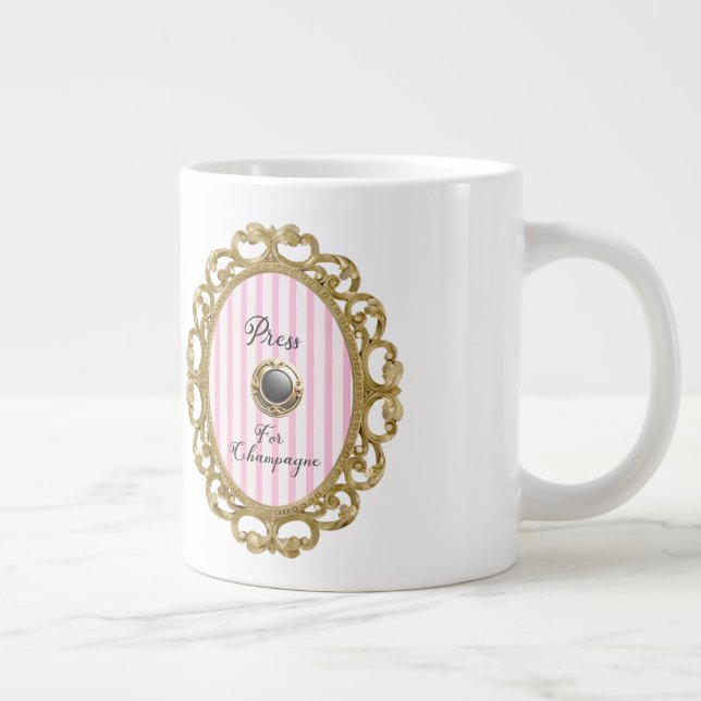 Press For Champagne Pink Gold Baroque Luxury Frame Jumbo-Tasse (Rechts)