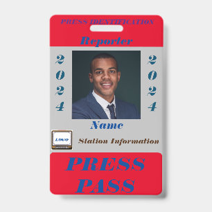 Press Pass Abzeichen Ausweis