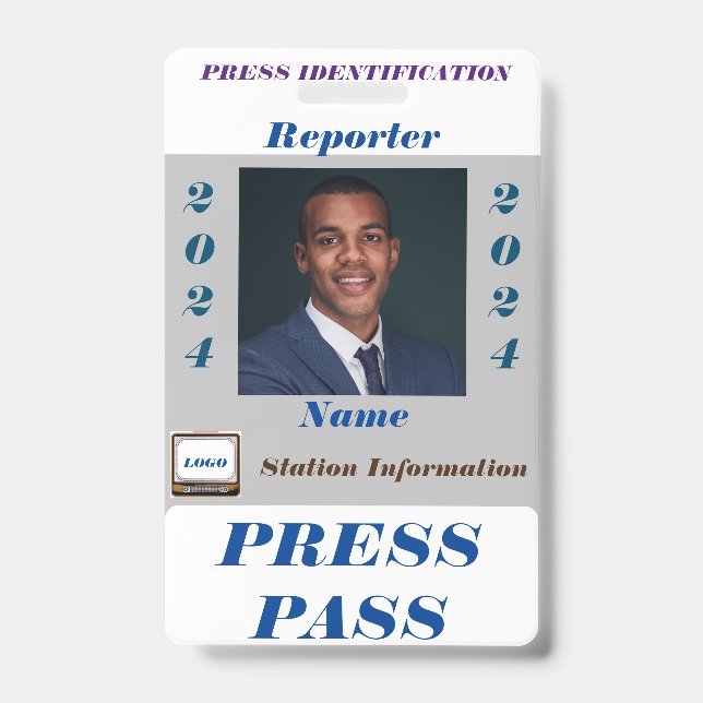 Press Pass Badge Ausweis (Vorderseite)