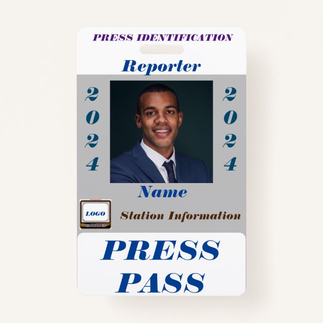 Press Pass Badge Ausweis (Vorderseite)