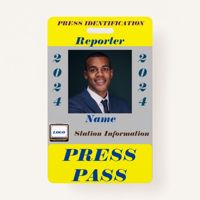 Press Pass Badge Ausweis (Vorderseite)