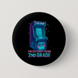 Press Start 2. Klasse Gamer Kids Level Up Spaß 1  Button