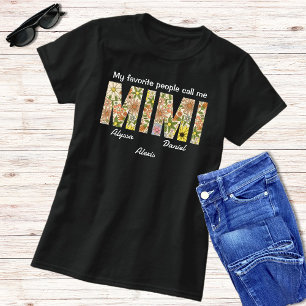 Pressed Blume Grandkids Names Floral Mimi T-Shirt