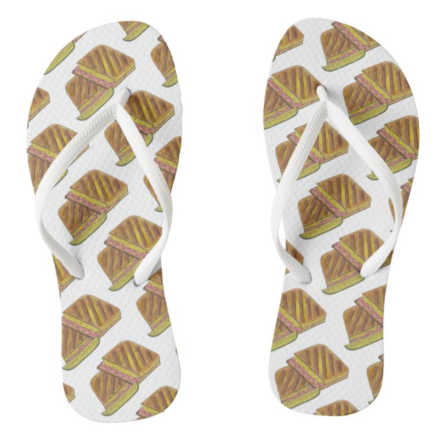 Pressed Cuban Sandwich Ham Cheese Salami PIckle Flip Flops (Fußbett)